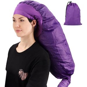 Bonnet Kap Haardroger met Extra Grote Verstelbare Kap - Eenvoudige Styling, Krullen en Diepe Conditionering, met Draagbare Draagtas - Droogkap met Elastische Band voor Natuurlijke Krullend Textuur Haarverzorging, Snel Drogend, Styling (Paars)