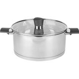Russell Hobbs Excellence Soeppan – 24 cm – Roestvrij staal – Glazen deksel – Inductie – Schenklip – PFOA-vrij – 4.8L