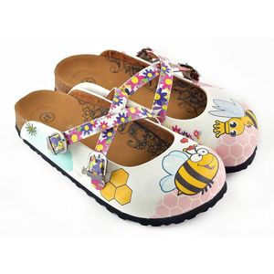 GOBY Clogs met Bijen – Handgemaakt – Premium Kwaliteit – Maat 42