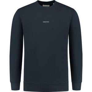 Purewhite - Heren Regular fit Sweaters Crewneck LS - Navy - Maat XL