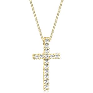 Sterling Zilveren Kruis Halsketting met Swarovski Kristallen voor Dames