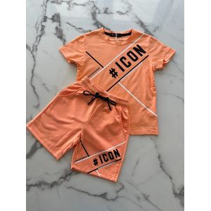 Jongens 2 delig sportief voetbal setje | Trainingsset Oranje ""Icon"", verkrijgbaar in de maten 104 t/m 164