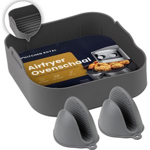Kitchen Royal® - Airfryer Accessoires - Siliconen Bakje en Bakpapier - Geschikt voor XXL Ø 20.5cm
