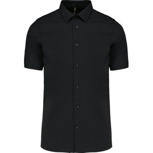 Heren stretch overhemd korte mouwen merk Kariban maat 3XL Zwart