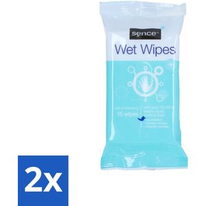 Sence - Vochtige Doekjes - Hersluitbare Verpakking - 15 Doekjes - Voordeelverpakking - 2 stuks
