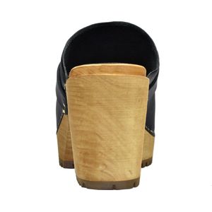 Sanita Damen Clog Wood-Peleni Chunk Open 470144 Black-35