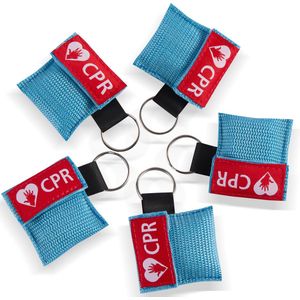 Dinilu - 10 x Reanimatiemaskers in Lichtblauwe Sleutelhangers