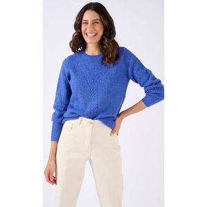 Damart - Trui tricot met siersteek Thermolactyl - Dames - Blauw - XS