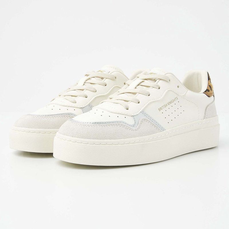 BK - REFLUX - Sneakers - Wit/Beige/Zilver/Panterprint