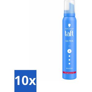 Taft - Haarmousse - Ultra 4 - Volumineuze fixatie - 200 ml - Bulkverpakking - 10 stuks