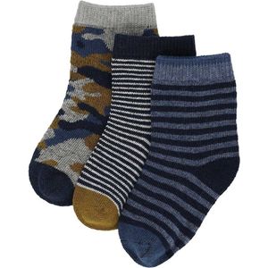 iN ControL 3pack babysocks army/stripe BLUE - 15/17
