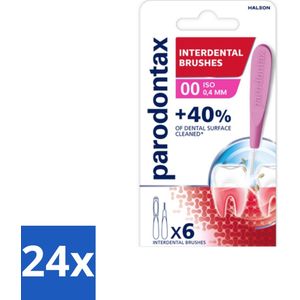 24 x Parodontax Interdentale Ragers Size 0 6 stuks per verpakking - Tandplak Verwijderen - Interdentale Borstels - Tandenreiniging - Tandvleesverzorging - Parodontax