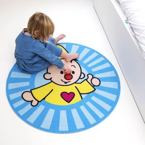 Bumba Vloerkleed Kinderkamer - Tapijt Kinderkamer - Voor Jongens en Meisjes - Kindertapijt Bumba - 90 x 90 cm - Blauw - Speelmat/Speelkleed - Gemaakt in België - Officiële Studio 100 Partner