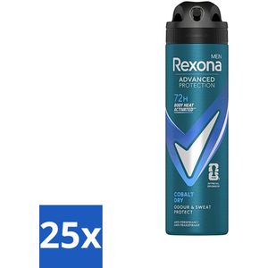 25 x Rexona Men - Deodorant Spray - Cobalt Dry - Sportieve Frisheid - 150 ml - Frisse Geur - Munt - Musk - Alcoholvrij - Sport Deodorant