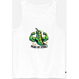 100% biologische fitness tanktop met erwten van staal design - maat XL