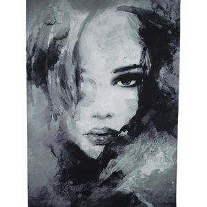 HD Collection Kussen Face zwart gemeleerd 60 x 37 cm