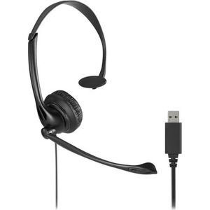 Kensington USB Mono Headset - Hoofdtelefoon met Ruisonderdrukkende Microfoon en Volumeregeling - Zwart
