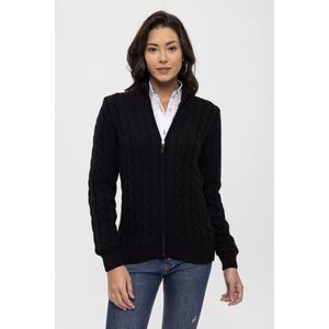 Felix Hardy - Kabelgebreid Vest - Zwart - Dames