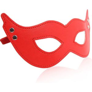 Banoch - mask villain red - masker van imitatieleer rood