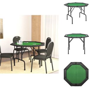 vidaXL Pokertafel - Professioneel - Inklapbaar - Groen - 108 x 108 x 75 cm - Pokertafel