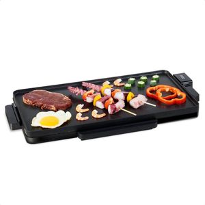 MOA Tafelgrill - Grillplaat - Bakplaat - Teppanyaki - Elektrisch - 56 x 30 cm  - Regelbare Thermostaat - Anti-aanbaklaag - TG203B - Zwart