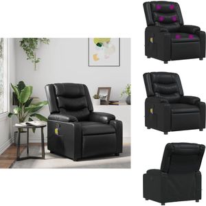 vidaXL Massagestoel - Massagestoelen - Fauteuil - Relaxfauteuil - Massagestoel verstelbaar kunstleer zwart