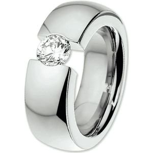 The Jewelry Collection Ring Zirkonia - Staal