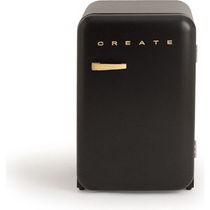 CREATE RETRO FRIDGE 107L WOOD - Koelkast - 5 Planken - Zwart