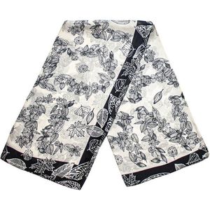 Sjaal met bladmotief - Wit, No. 27