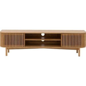 Goossens - Soho - Tv Meubel - Hout Blank - 2 Deuren 2 Open Vakken 180 Cm