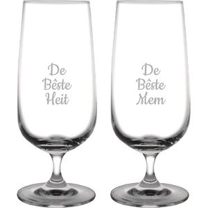 Gegraveerde bierglas op voet 41cl De Bêste Mem-De Bêste Heit