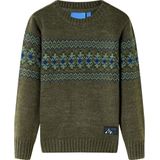 vidaXL - Kindertrui - Kaki - Gebreid