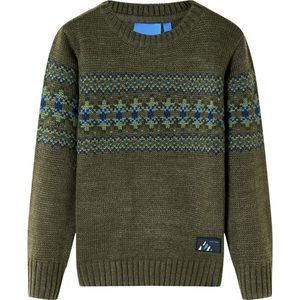 vidaXL - Kindertrui - Kaki - Gebreid