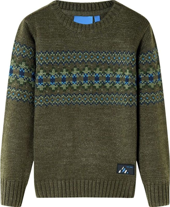 vidaXL - Kindertrui - Kaki - Gebreid