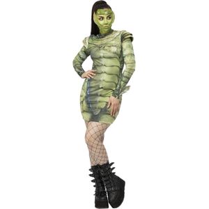 Smiffy's - Mummie Kostuum - Het Monster Van De Amazone - Vrouw - Groen, Grijs - Large - Halloween - Verkleedkleding