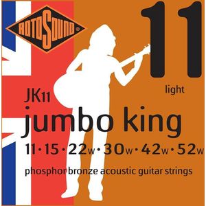 Rotosound Jumbo King, Phosphor Bronze Acoustic Guitar Strings, Light, 11-52