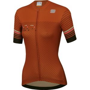 Sportful Fietsshirt Korte mouwen voor Dames Oranje Zwart - SF Sticker W Jersey-Sienna Dark Black - XL