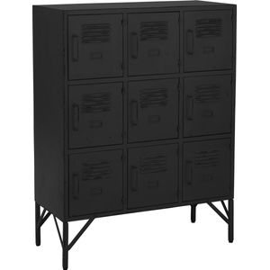J-Line kast - 9 deuren - metaal - zwart