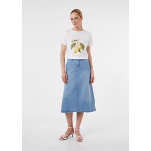 comma - Midi Denim Rok - A-lijn - Klassieke Wassing