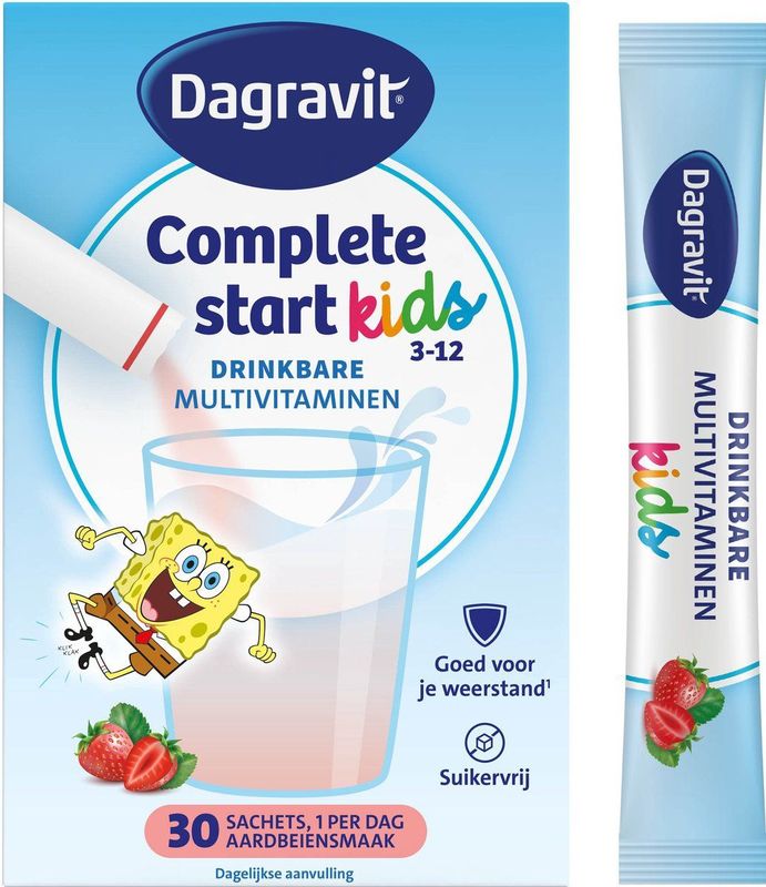 Dagravit - Complete Start Kids - Drinkbare Multivitaminen - Aardbeiensmaak - 30 Sachets
