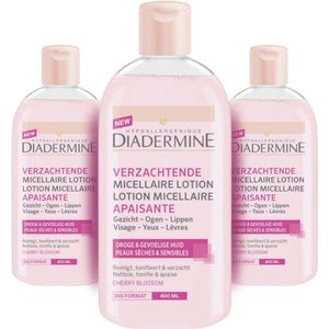Diadermine Micellaire Make-up Lotion - Met Amandelolie - Voor Droge en Gevoelige Huid - Voordeelbundel - 3 x 400 ml