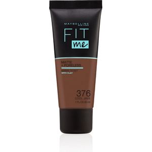 Maybelline New York - Fit Me Matte + Poreless Foundation - 376 Cool Java - Medium Dekkende Foundation met Matte Finish voor de Normale tot Vette Huid - 30 ml