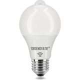 Groenovatie LED Lamp E27 Fitting - 5W - 122x60 mm - PIR Bewegingssensor - Warm Wit
