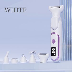 Wit digitaal display TYPE-C multifunctioneel ontharingsapparaat voor vrouwen, elektrisch okselscheerapparaat, intieme wenkbrauwtrimmer