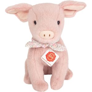 Hermann Teddy Knuffeldier varken/biggetje - pluche stof - premium kwaliteit knuffels - roze - 23 cm