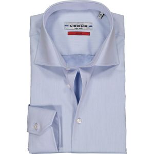 Ledub slim fit overhemd - mouwlengte 7 - lichtblauw twill - Strijkvrij - Boordmaat: 45