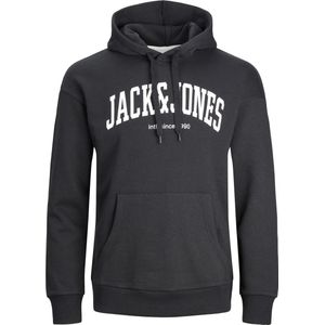 JACK & JONES Josh sweat hood regular fit - heren hoodie katoenmengsel met capuchon - zwart - Maat: L