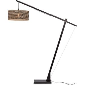 GOOD&MOJO Vloerlamp Java - Bamboe Zwart/Naturel - 175x50x207cm - Modern - Staande lamp voor Woonkamer - Slaapkamer