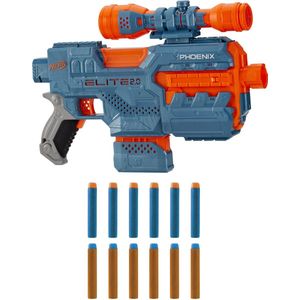 NERF Elite 2.0 Phoenix CS-6 - Gemotoriseerde Blaster met 12 Darts - Geschikt voor Tieners, Volwassenen en Kinderen vanaf 8 jaar