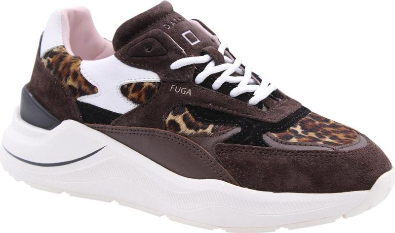 D.a.t.e. - Fuga Pony - Sneakers - Bruin - Dierenprint - Gemaakt in Italië